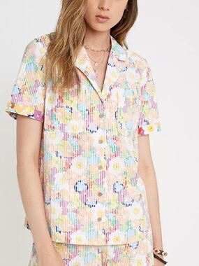 Urban Outfitters Jupiter Floral Button-Through Shirt - Size M